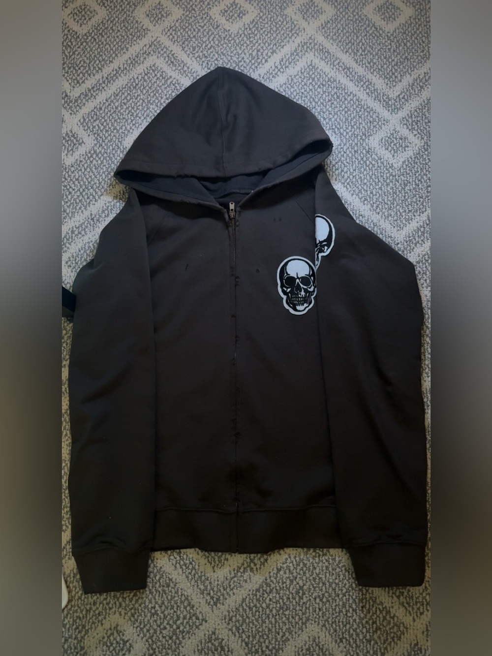 Number (N)ine skull brown hoodie L